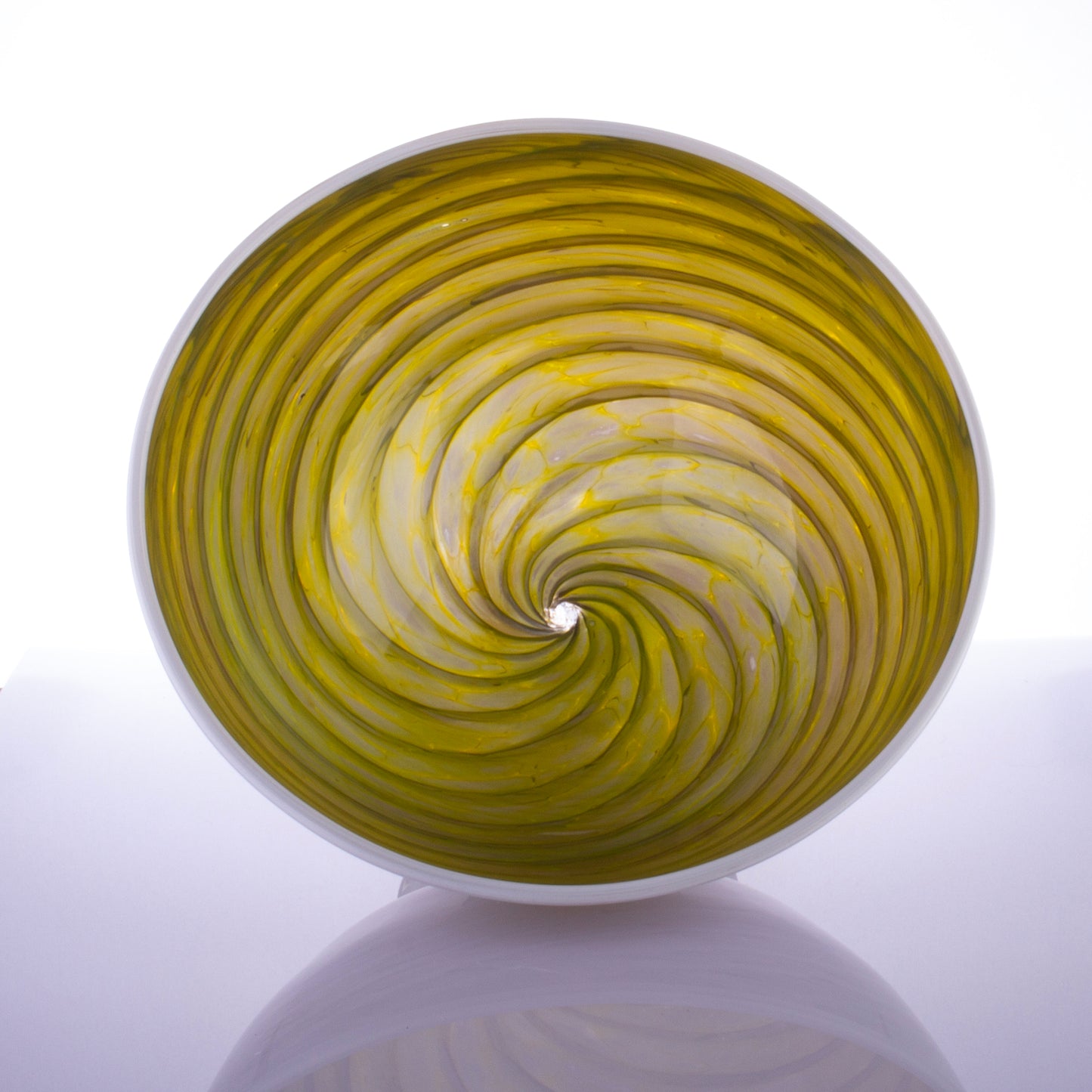 Handblown Glass Bowl - Gold and White