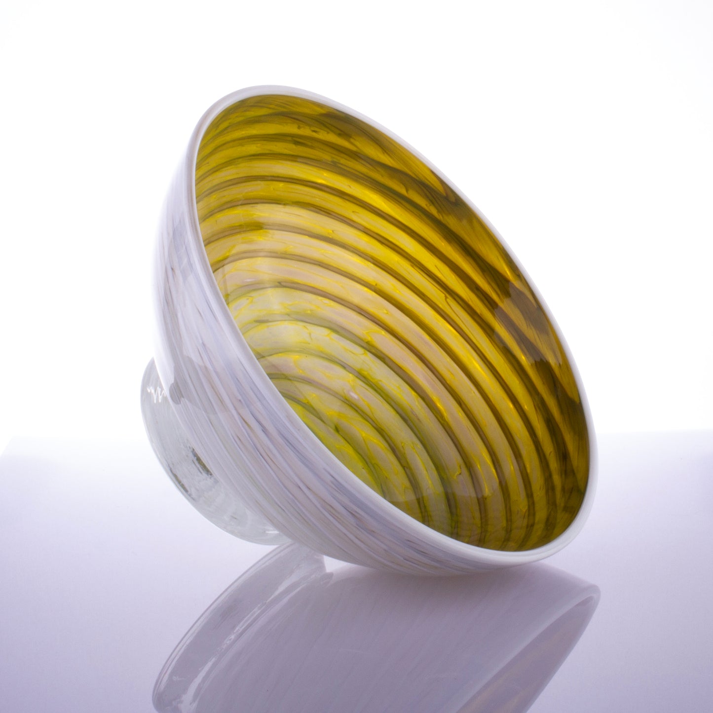 Handblown Glass Bowl - Gold and White