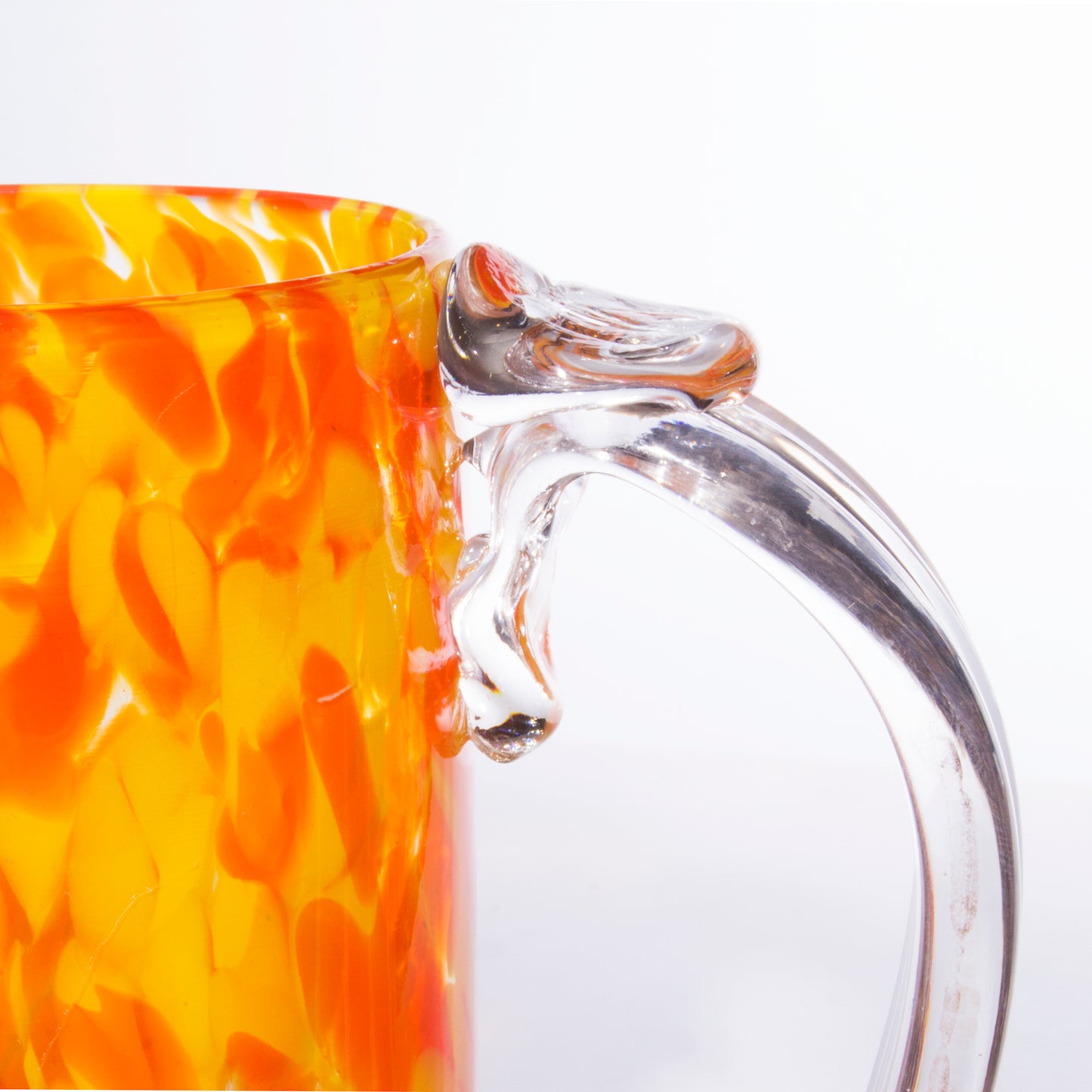 Large Glass Mug - Orange and Yellow