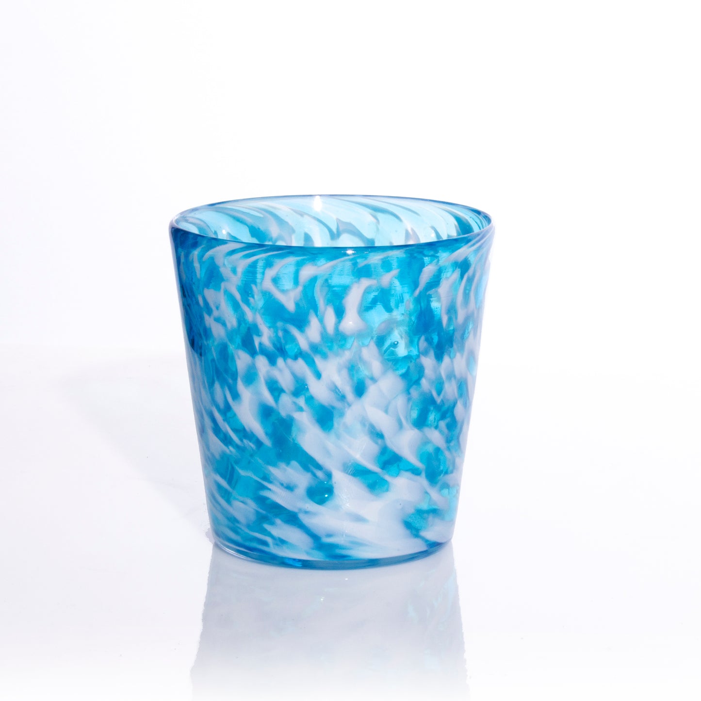 Short Tumbler Glass - Sky Blue Wisp