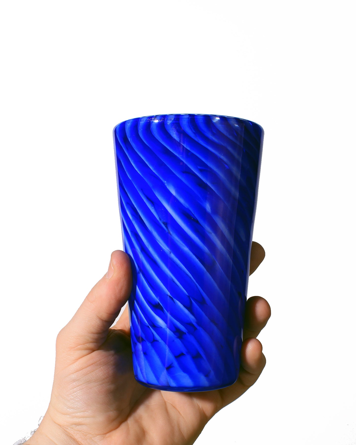 Pint Glass - Cobalt Twist