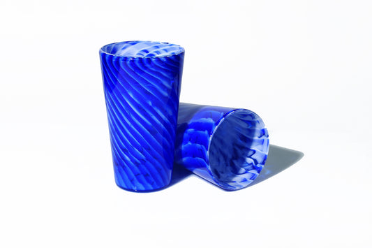 Pint Glass - Cobalt Twist