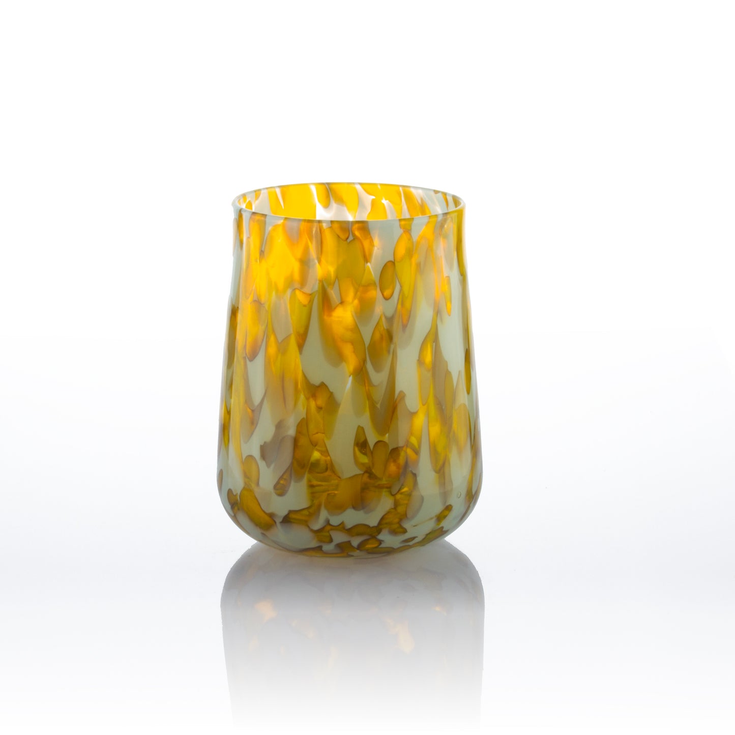 Stemless Wine Glass - Blue and Amber