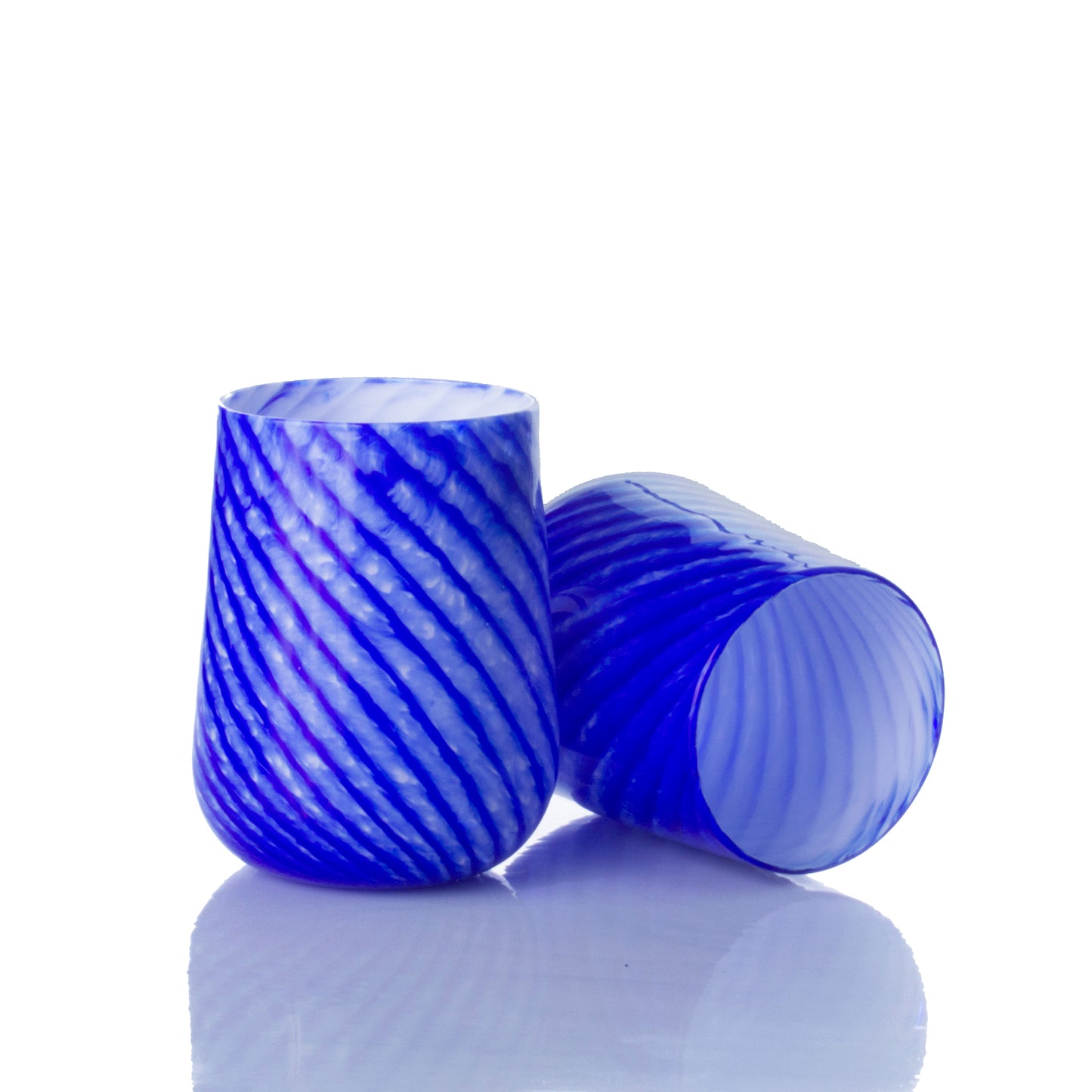 Stemless Wine Glass - Cobalt Twist
