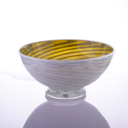Handblown Glass Bowl - Gold and White