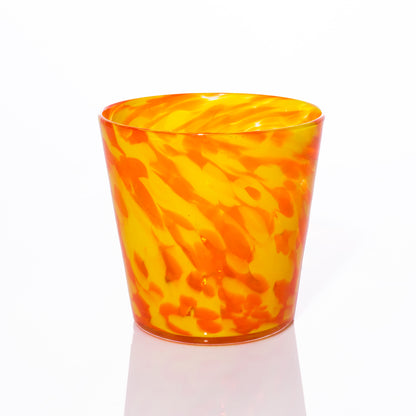 Short Tumbler Glass - Orange & Yellow