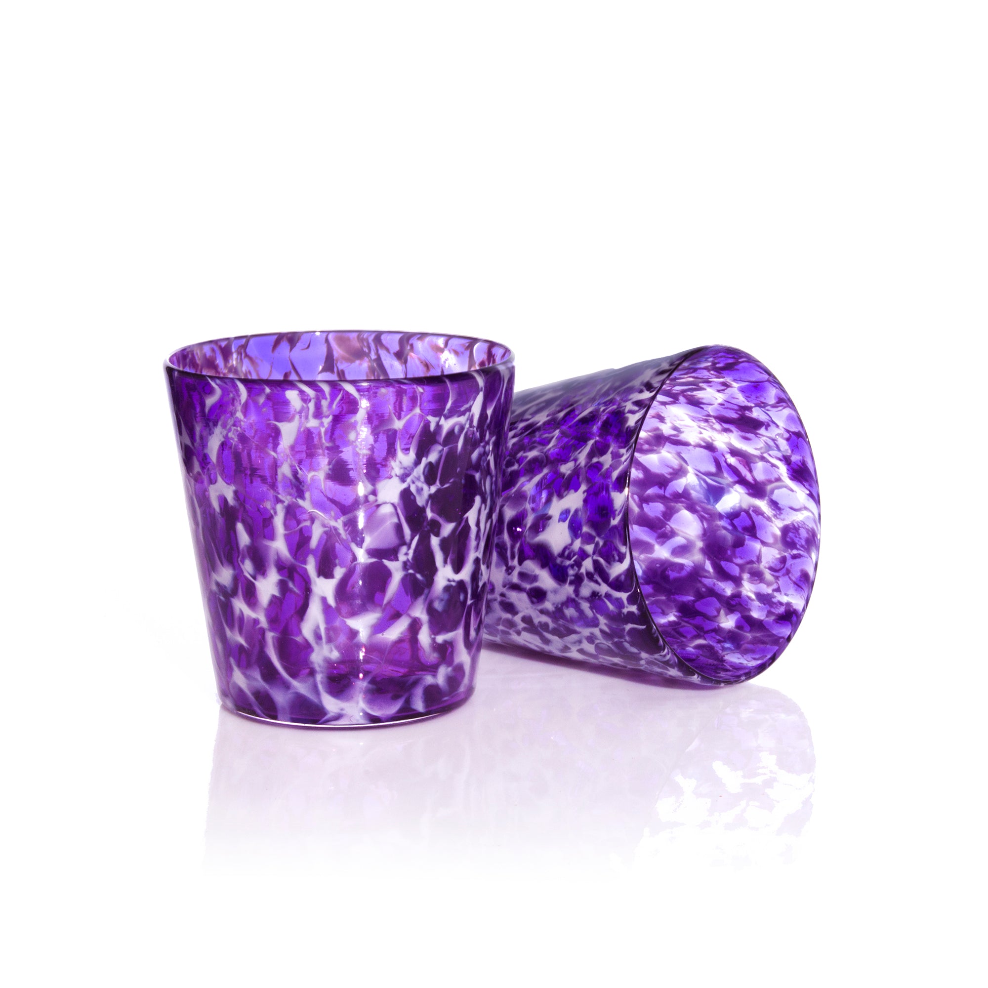 Short Tumbler Glass - Purple Wisp – Clink Glassworks