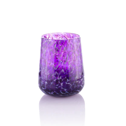 Stemless Wine Glass - Purple Wisp