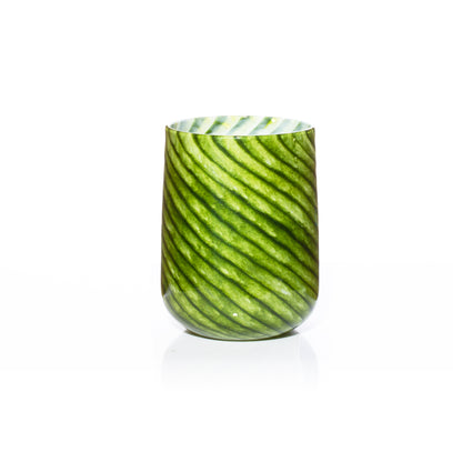 Stemless Wine Glass - Sparkle Green Twist